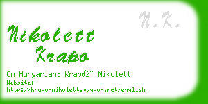 nikolett krapo business card